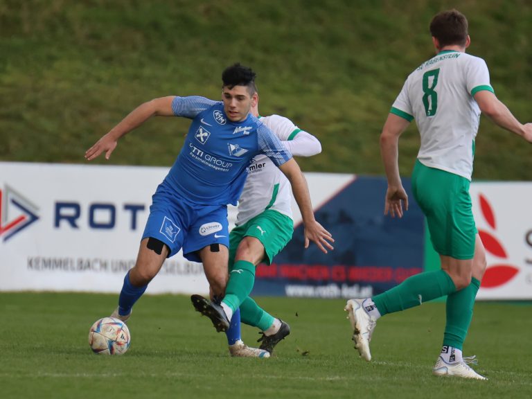 Gabriel Hinterberger (l.) mit seinen Saisontreffern 16 und 17, das ist Liga Bestwert.